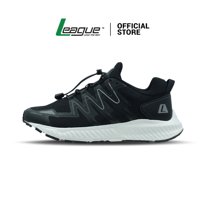 League Kumo 2 Black/White Sepatu Running Pria