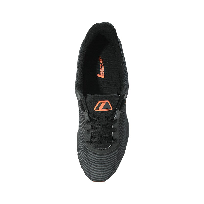 League RASS U Black/Orange Sepatu Running Pria
