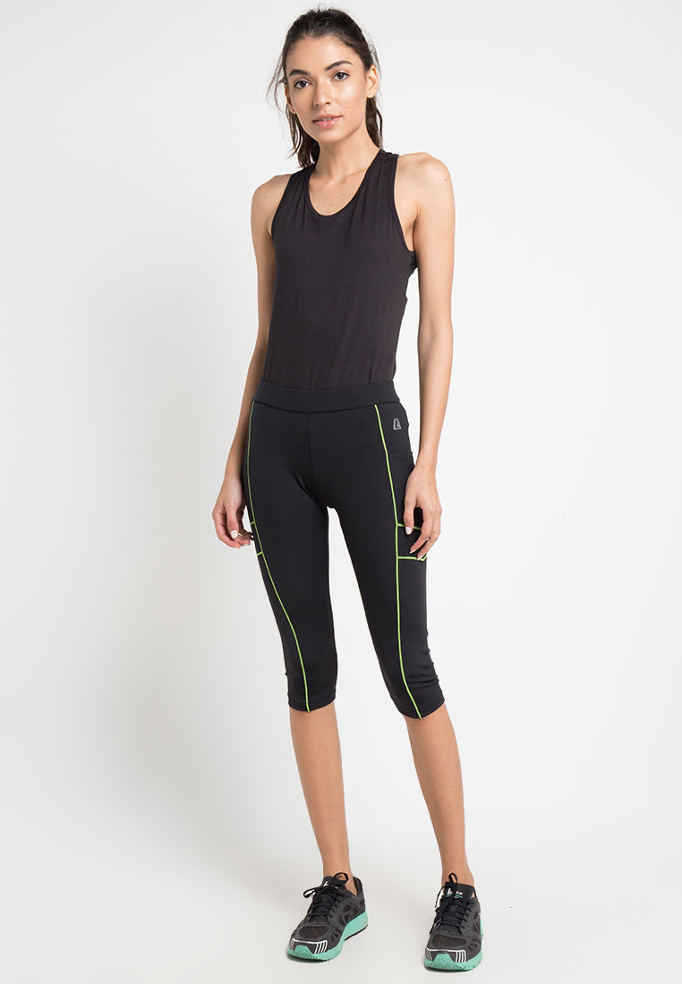 League Apparel Wanita Tights Running Slim Crop Capri Women SS18WSC1007H