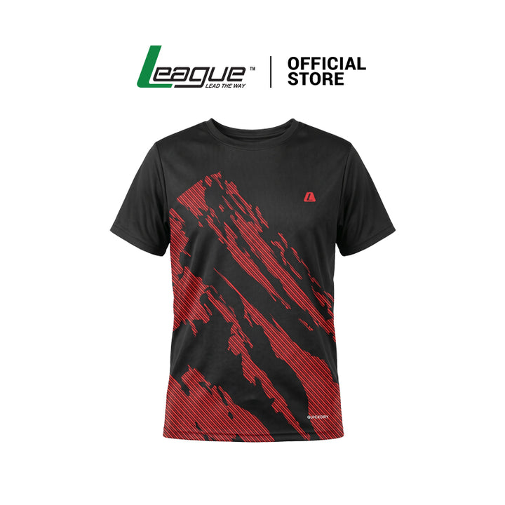 Jersey SS Pria M Dabrok Hitam/Merah Tiongkok