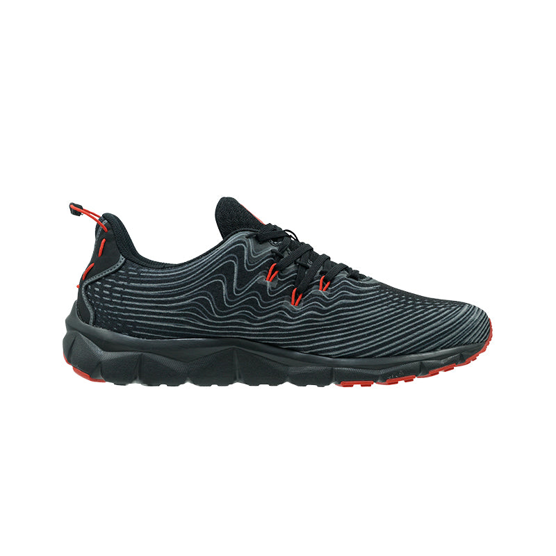 League AMP U Black/Red Sepatu Running Pria