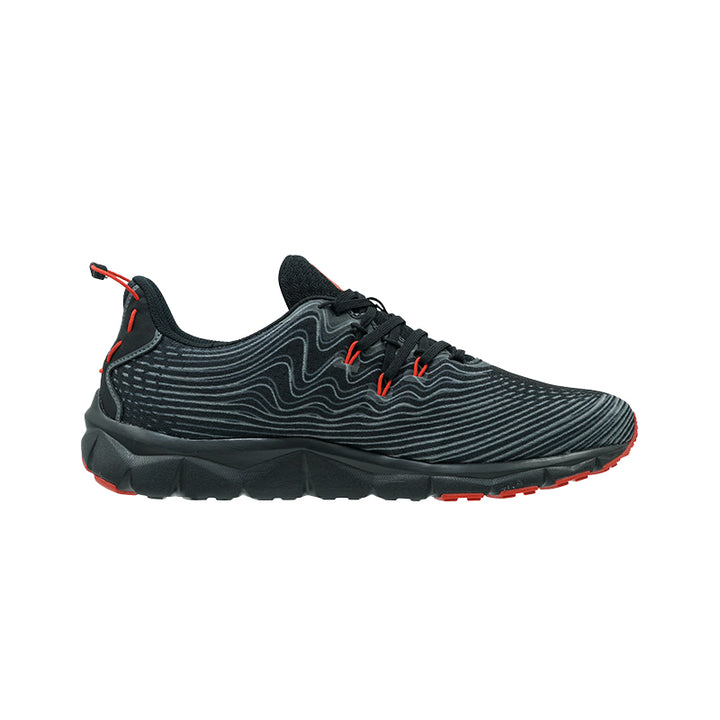 League AMP U Black/Red Sepatu Running Pria
