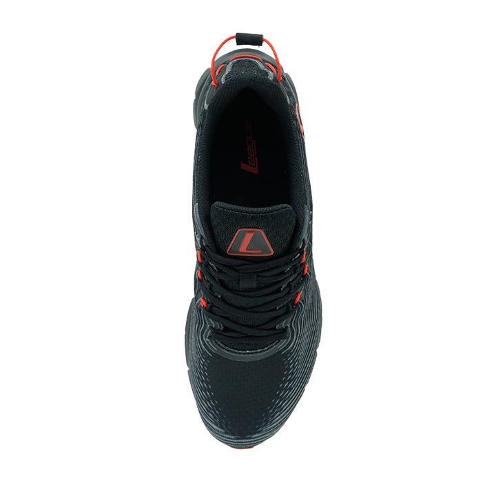 League AMP U Black/Red Sepatu Running Pria