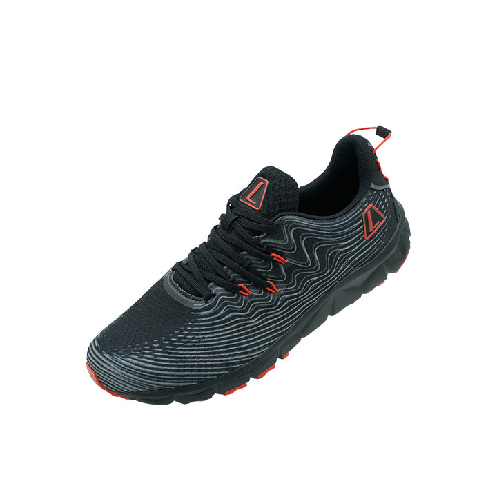 League AMP U Black/Red Sepatu Running Pria