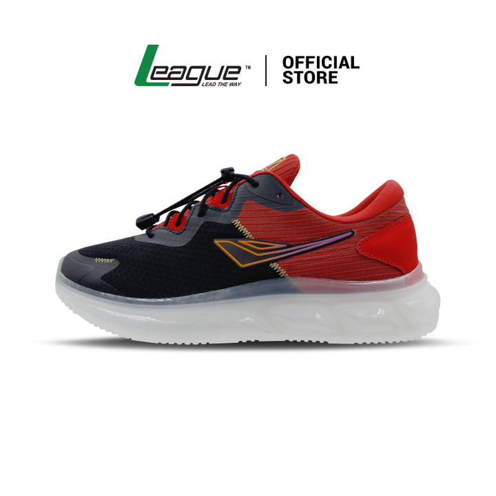 League Fusion U Black/Red Loafers Pria