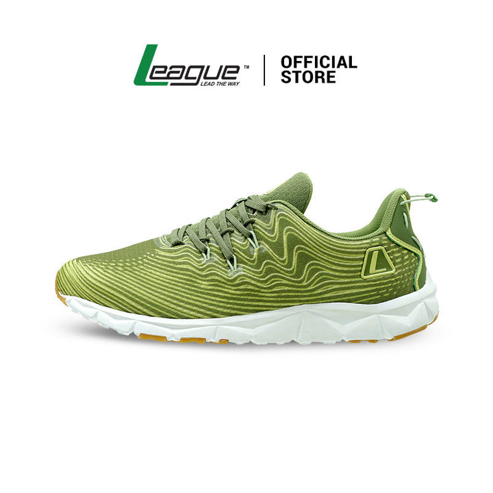 League AMP U Green/White Sepatu Running Pria