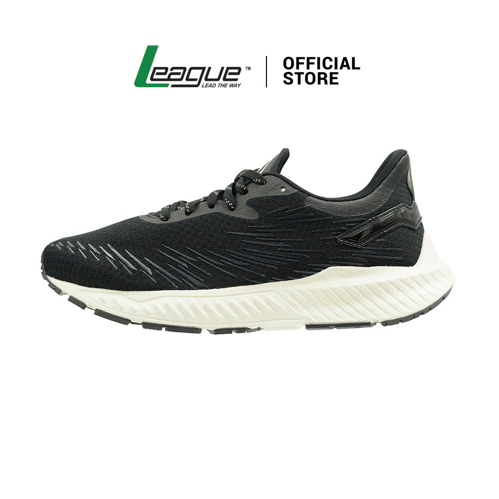 League Zapdos U Black/Blue Sepatu Running Pria