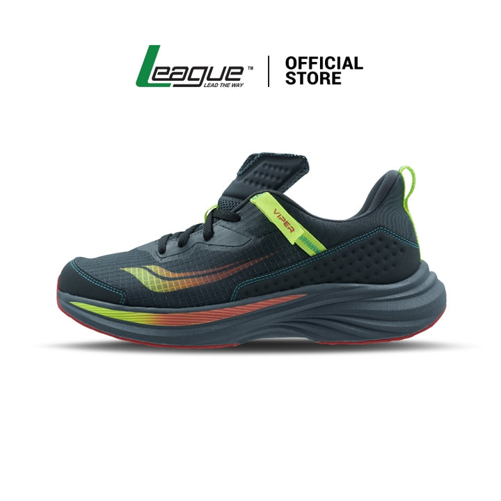 League Viper U Black/Grey Sepatu Running Pria