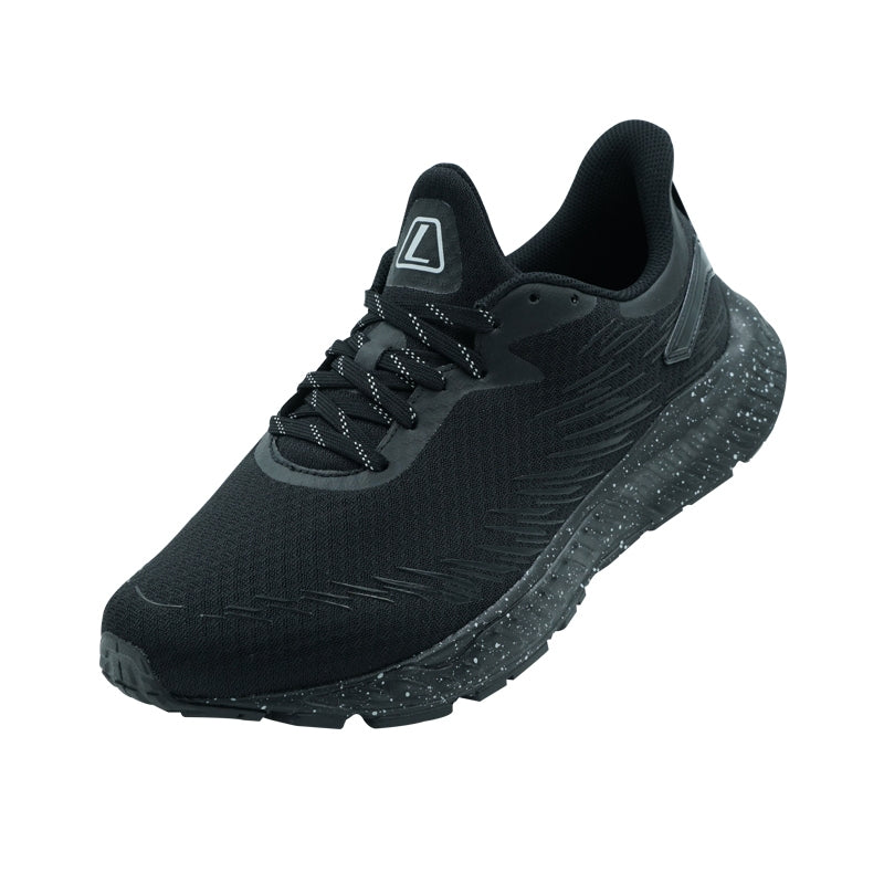League Zapdos Black/Black Sepatu Running Pria