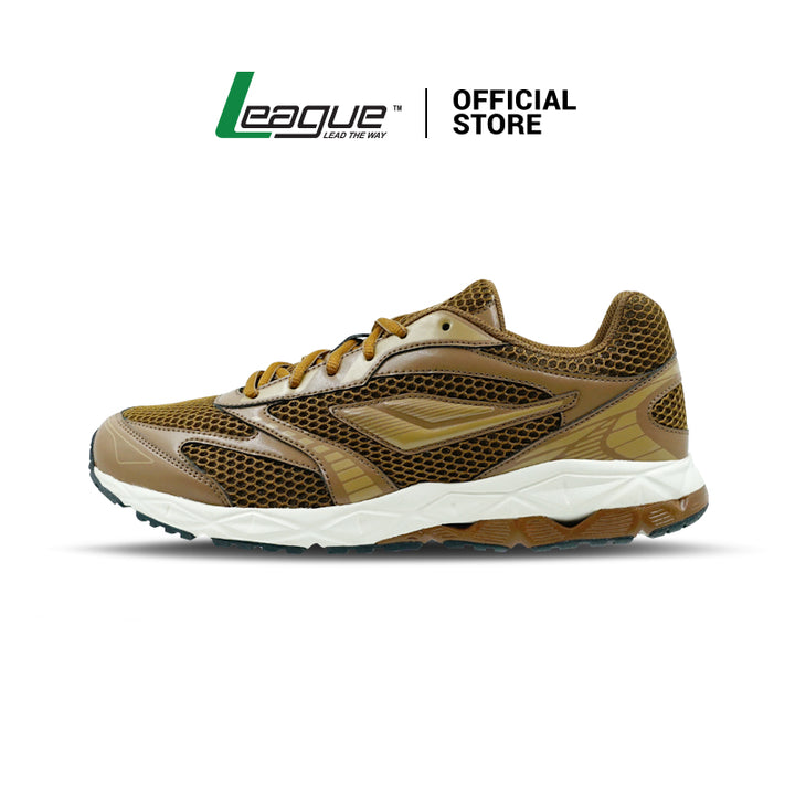 League Evade 3 Brown/White Unisex Sepatu Running Pria