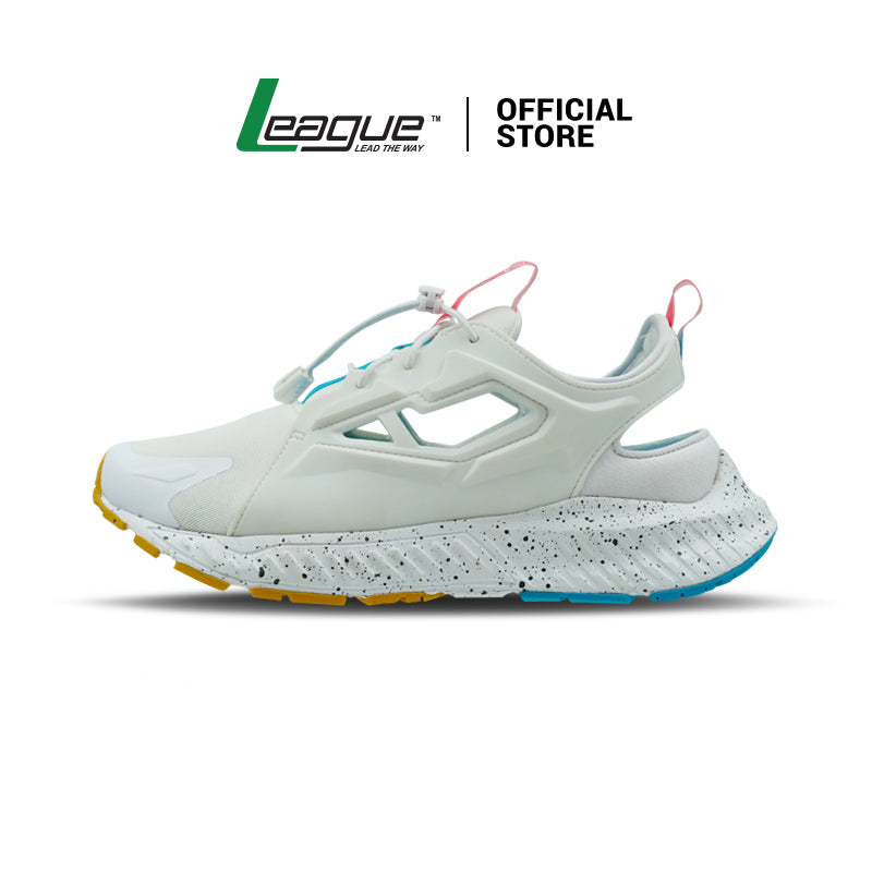 League Ghiza White/Blue Sepatu Running Wanita