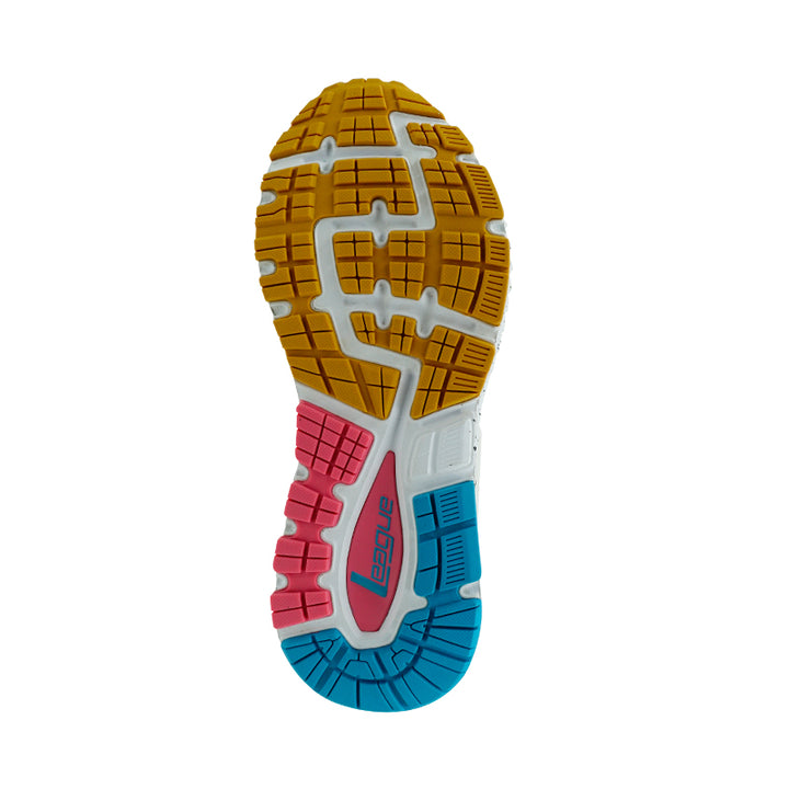 League Ghiza White/Blue Sepatu Running Wanita