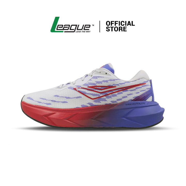 League Malvin M White/Chinese Red Sepatu Running Pria