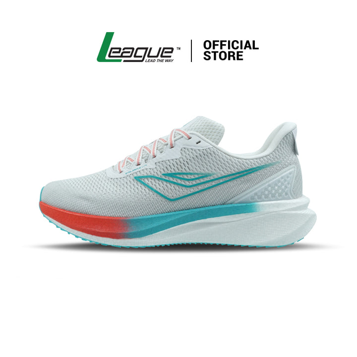 League Valiant Lite U White/Blue Sepatu Running Pria