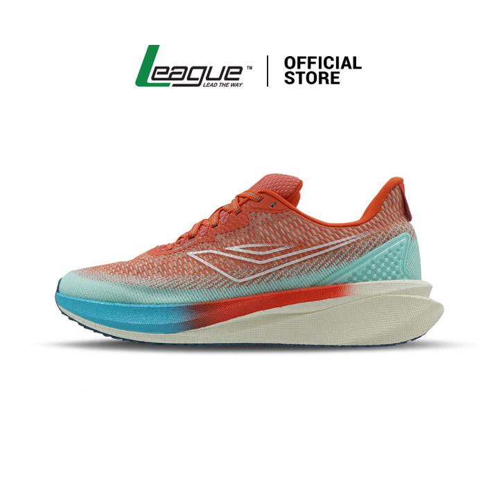League Valiant Lite U Orange/White Sepatu Running Pria