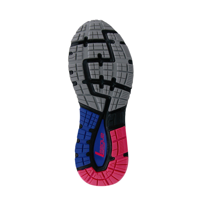 League Ghiza Black/Blue Sepatu Running Pria